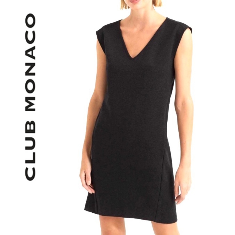 Club Monaco Knit Shift Dress Charcoal M